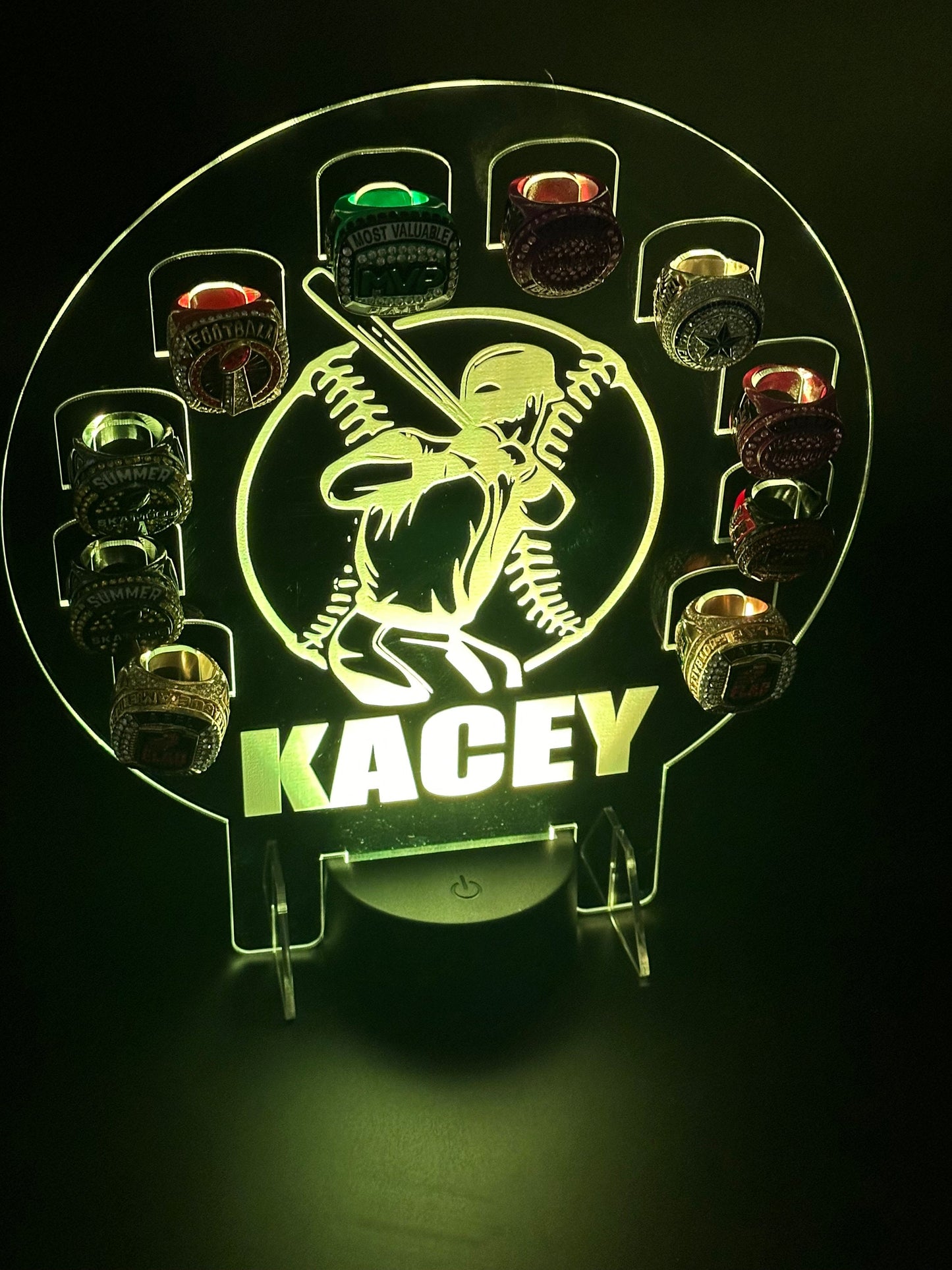 Custom Championship Ring Holder Light-Up Display