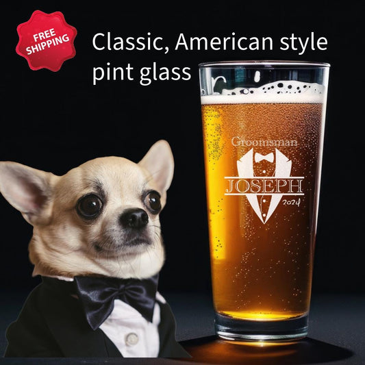 Personalized Laser Engraved 16oz Pint Glass