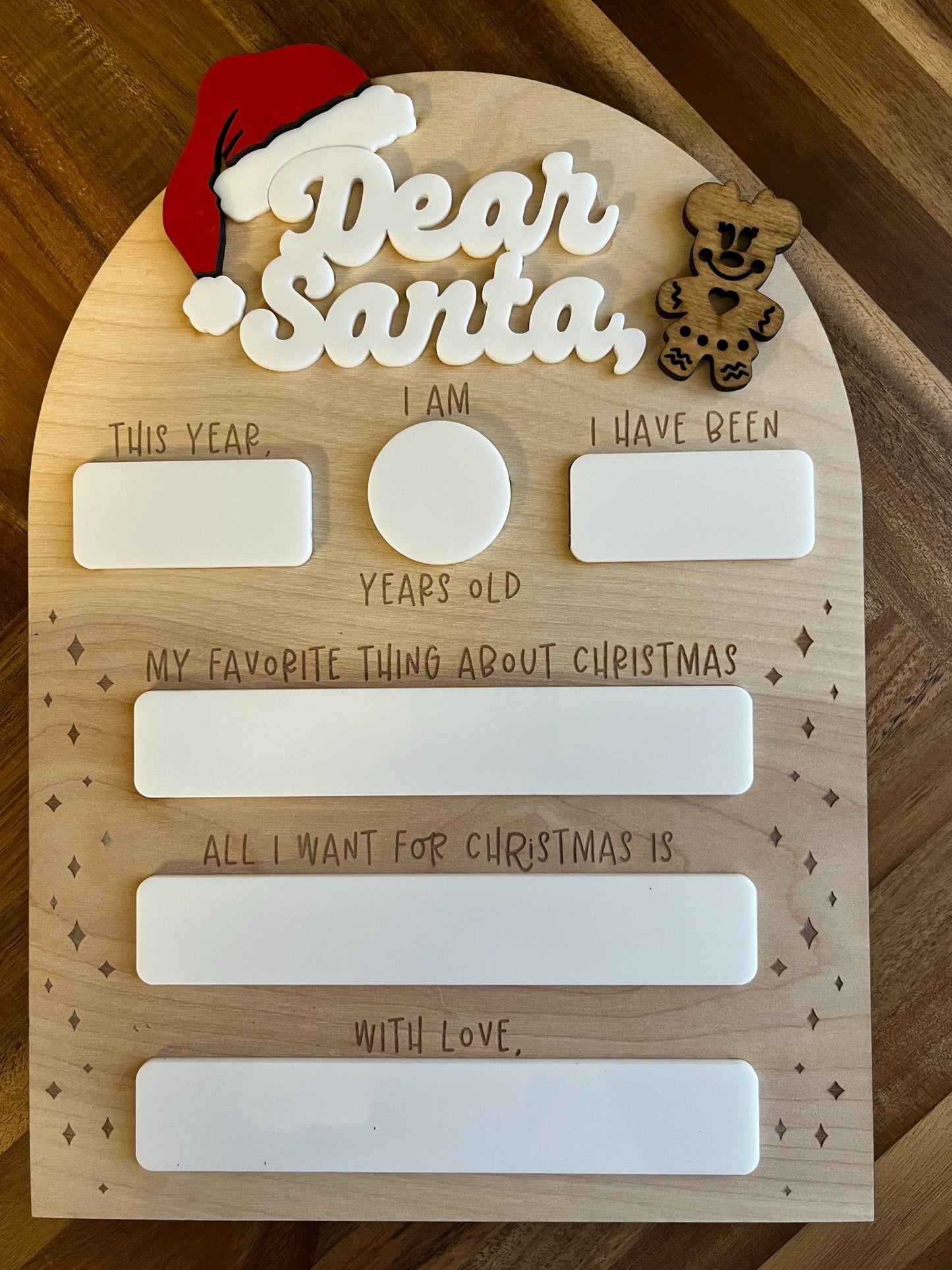 Dear Santa Sign/ Dear Santa Whiteboard Sign/ Dear Santa Dry Erase Board Sign/ Kids Christmas Sign