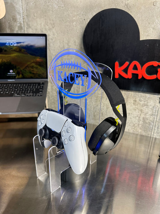 Personalized Game Controller Stand LED Light Engraved Gamer Headphones Stand Streamer Gift