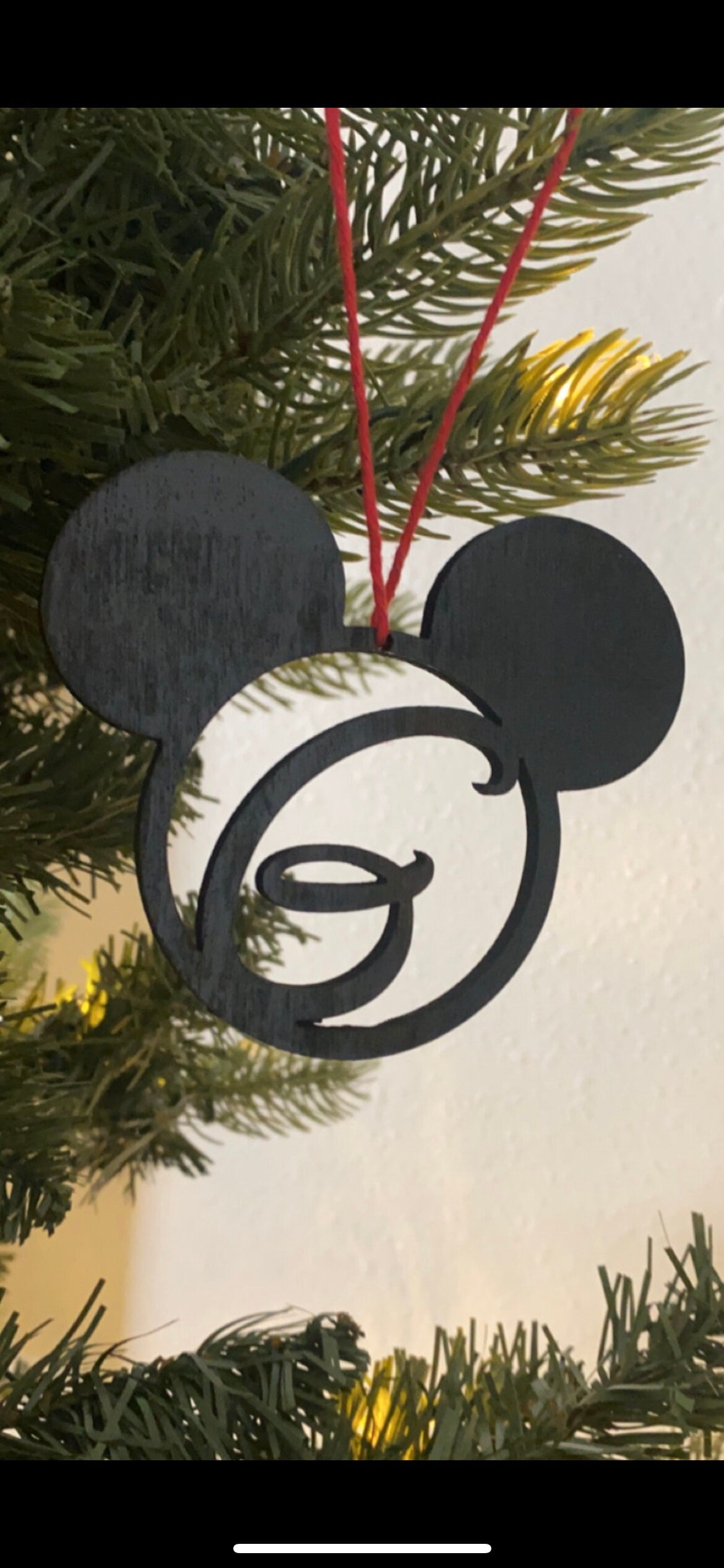 Mouse Head Letter ornaments/ Christmas ornaments/ ornaments/ wooden ornaments/ wooden gifts/ laser cut ornaments/ engraved ornaments