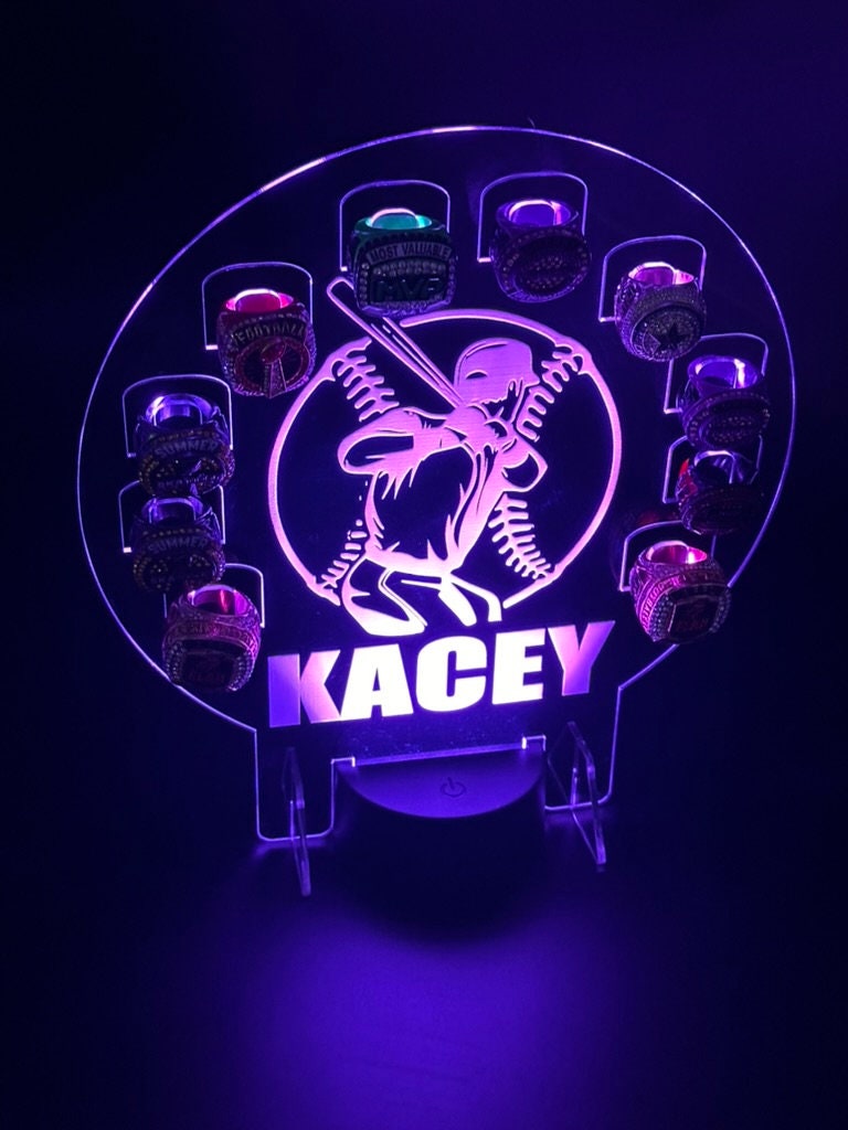 Custom Championship Ring Holder Light-Up Display