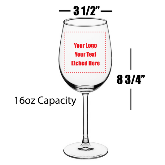 16oz Wine Glass with Custom Laser Etching