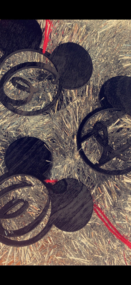 Mouse Head Letter ornaments/ Christmas ornaments/ ornaments/ wooden ornaments/ wooden gifts/ laser cut ornaments/ engraved ornaments