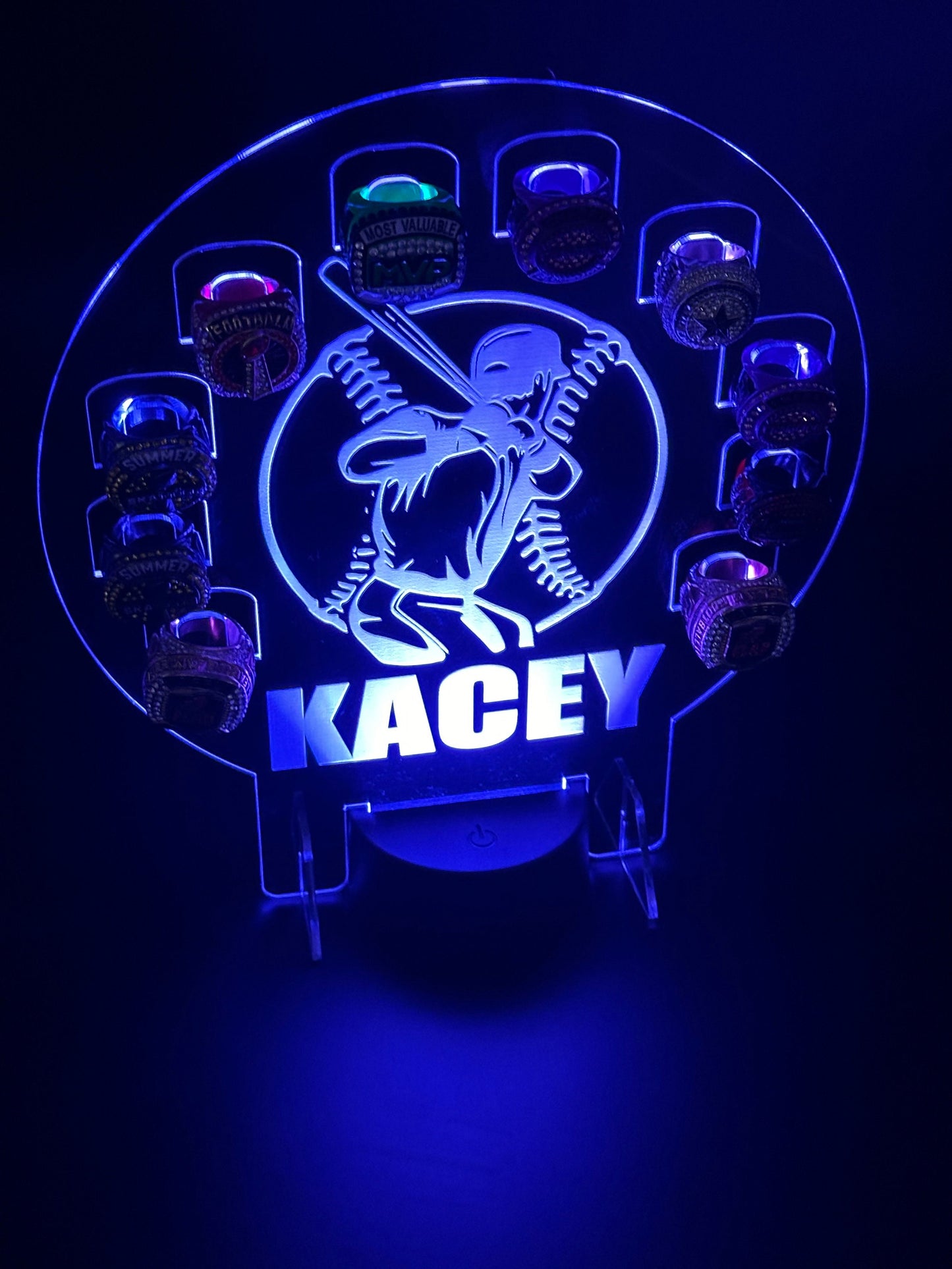 Custom Championship Ring Holder Light-Up Display