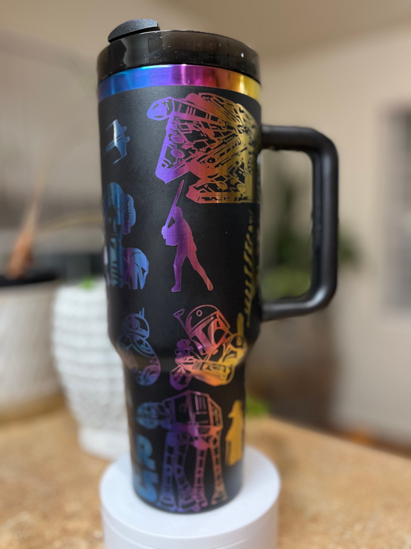 40oz Space Inspired Tumbler with Handle & Straw, Gift For Him, Gift For Her, Personalized Gifts, Bridesmaid Tumbler,40oz tumbler cup