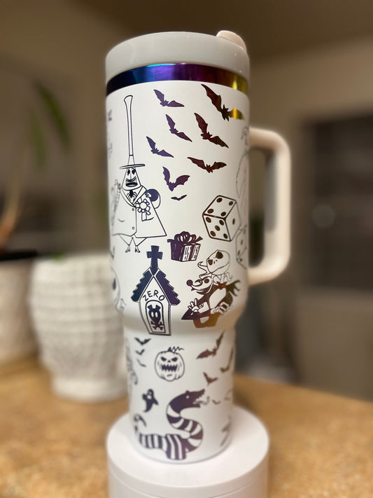 40oz Pumpkin King Tumbler with Handle & Straw, Gift For Him, Gift For Her, Personalized Gifts, Bridesmaid Tumbler, 40oz tumbler cup