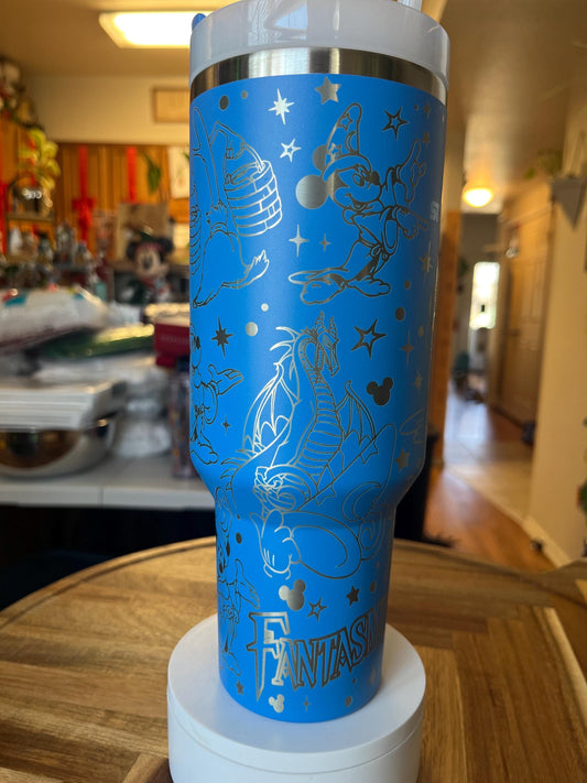 40oz Sorcerer Engraved Tumbler with Handle & Straw, Gift For Him, Gift For Her, Personalized Gifts, Bridesmaid Tumbler, 40 oz tumbler cup