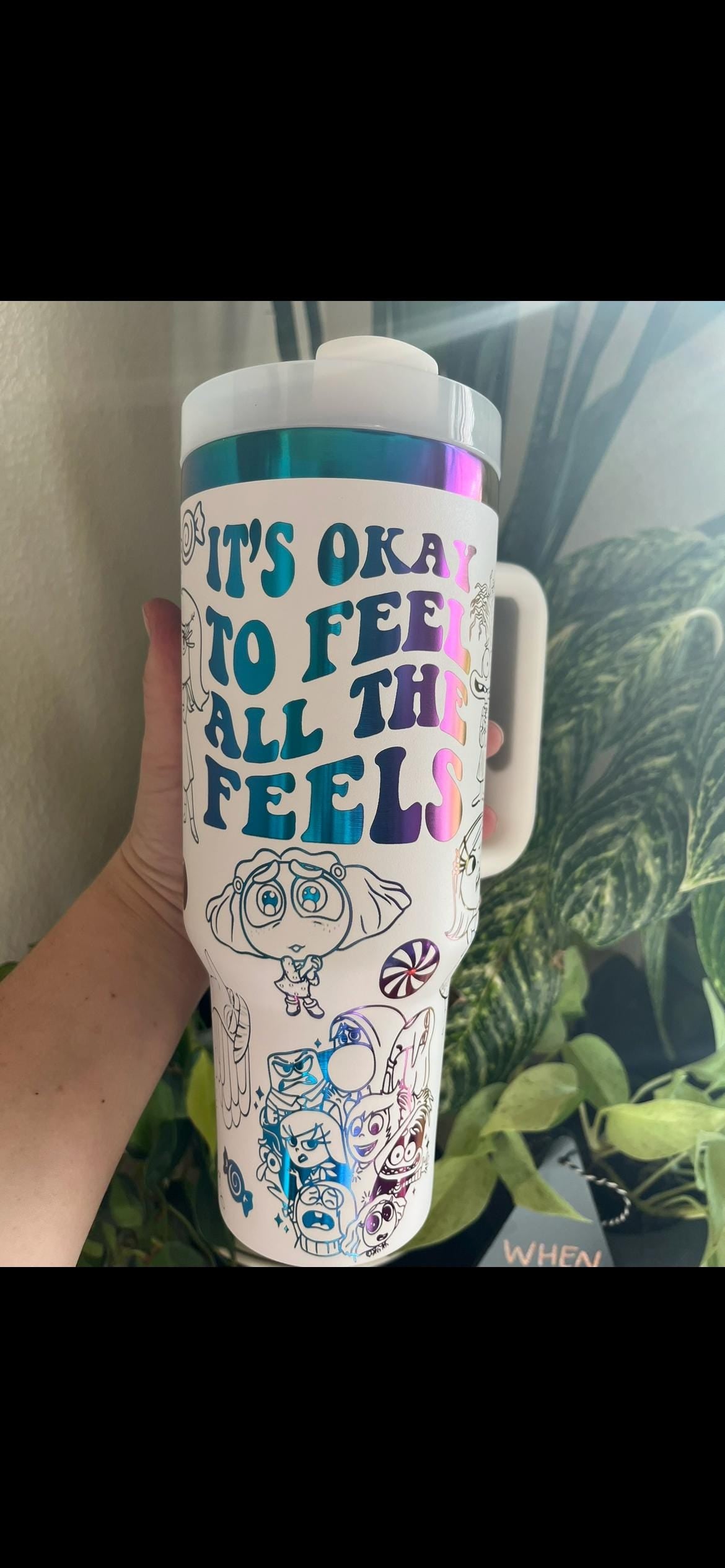 40oz In my Feelings Tumbler with Handle & Straw, Gift For Him, Gift For Her, Personalized Gifts, Bridesmaid Tumbler, 40 oz tumbler cup