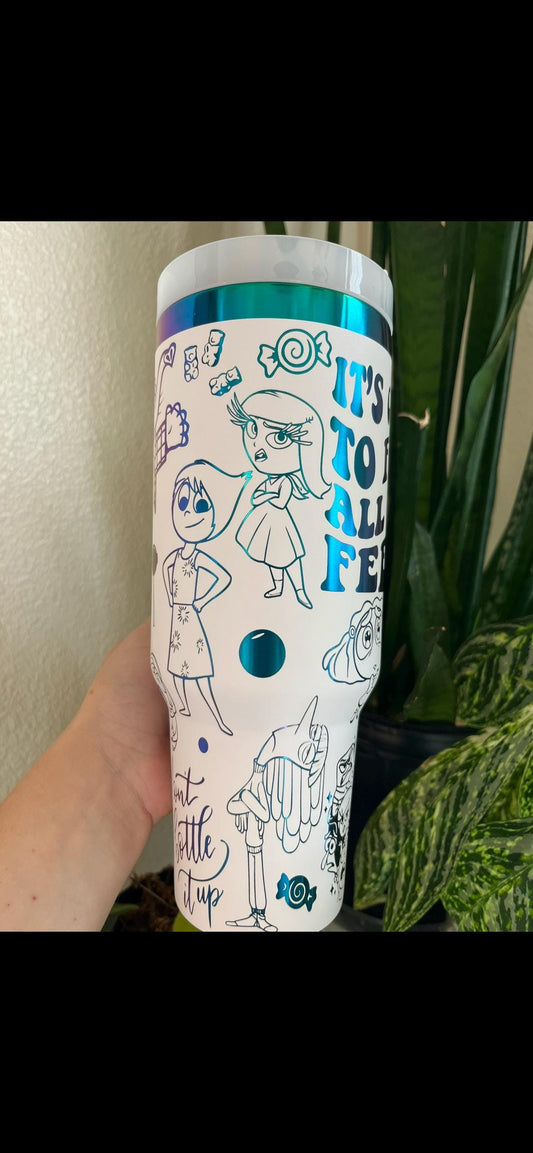 40oz In my Feelings Tumbler with Handle & Straw, Gift For Him, Gift For Her, Personalized Gifts, Bridesmaid Tumbler, 40 oz tumbler cup