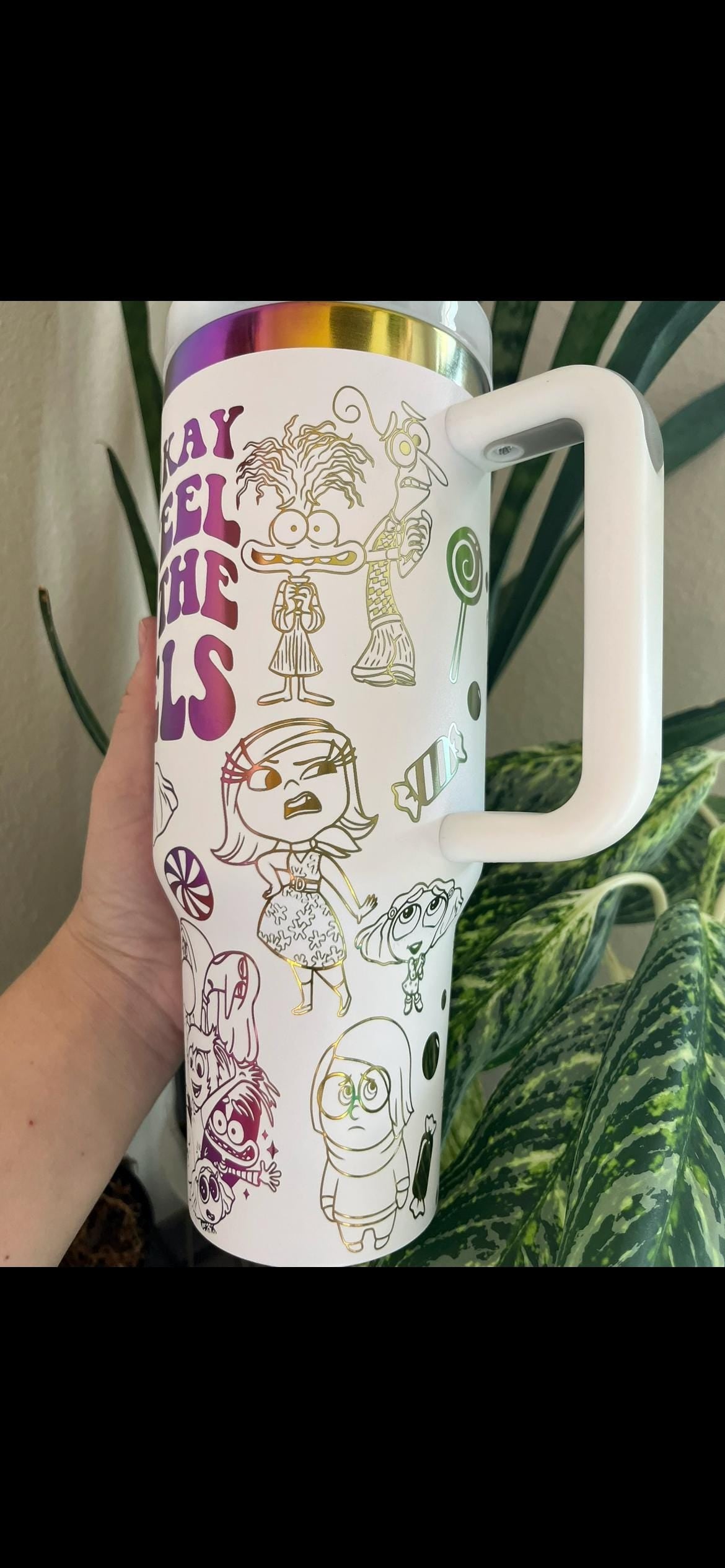 40oz In my Feelings Tumbler with Handle & Straw, Gift For Him, Gift For Her, Personalized Gifts, Bridesmaid Tumbler, 40 oz tumbler cup