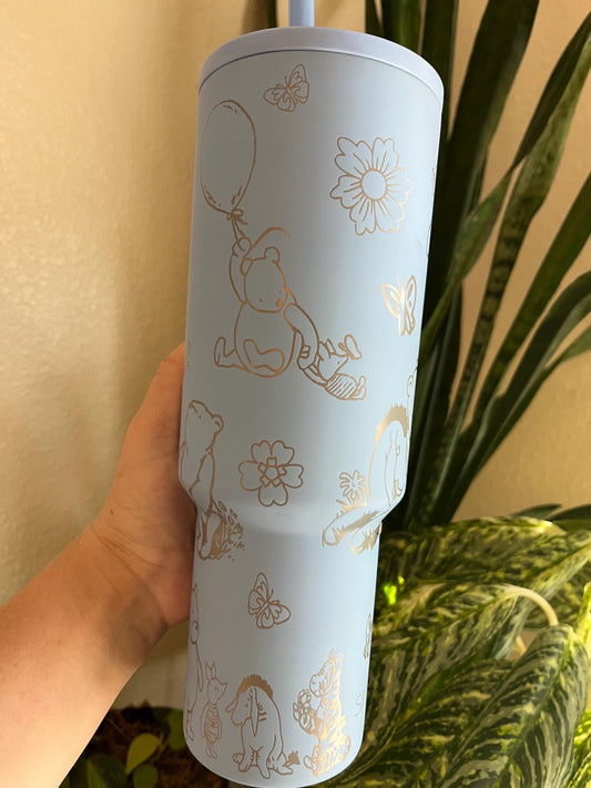 40oz Classic Bear Tumbler with Handle & Straw, Gift For Him, Gift For Her, Personalized Gifts, Bridesmaid Tumbler, 40 oz tumbler cup