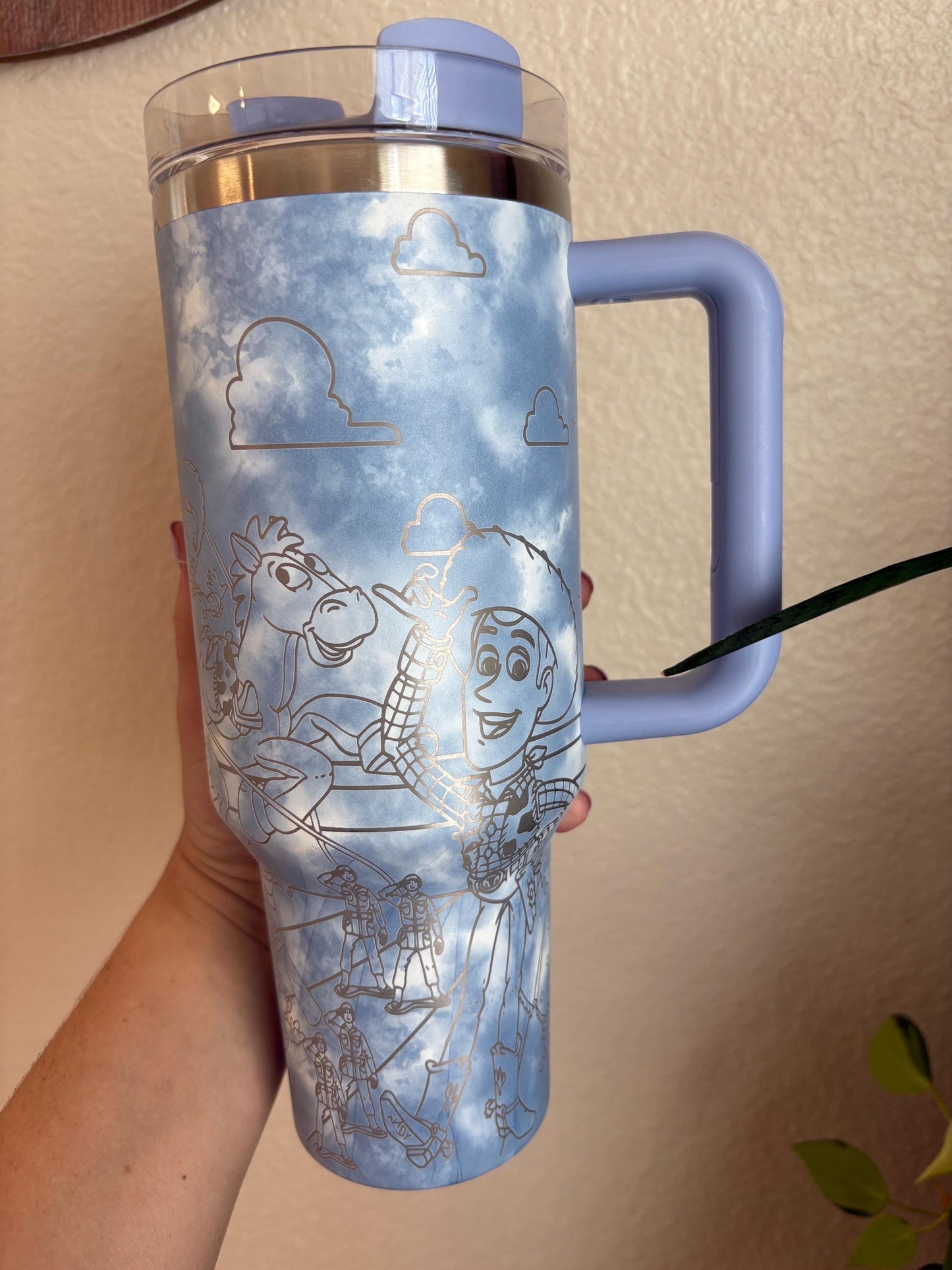 40oz “Toy Friends” Engraved Tumbler, Gifts for him, Gift For Her, Personalized Gifts, Tumbler with handle and straw