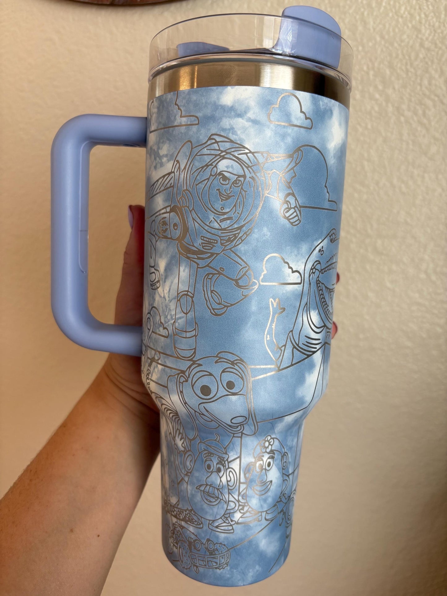 40oz “Toy Friends” Engraved Tumbler, Gifts for him, Gift For Her, Personalized Gifts, Tumbler with handle and straw