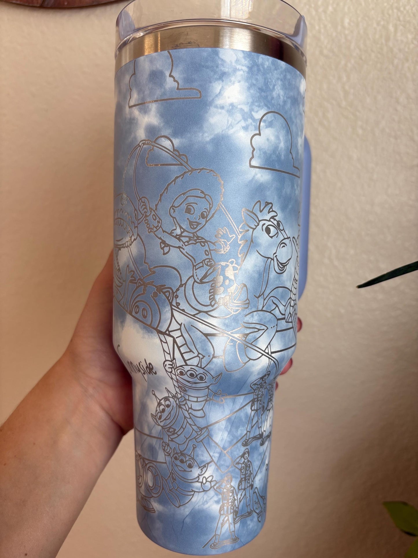 40oz “Toy Friends” Engraved Tumbler, Gifts for him, Gift For Her, Personalized Gifts, Tumbler with handle and straw