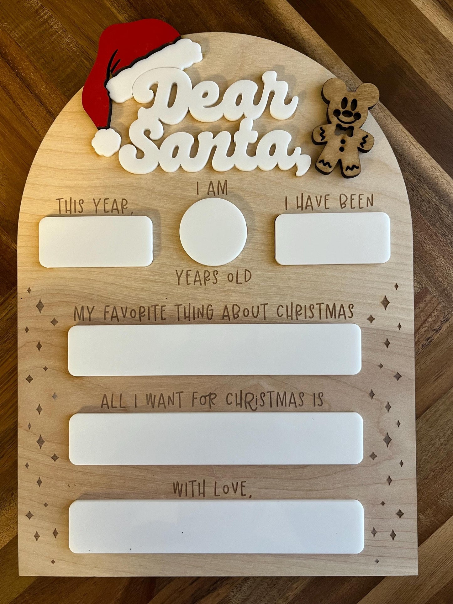 Dear Santa Sign/ Dear Santa Whiteboard Sign/ Dear Santa Dry Erase Board Sign/ Kids Christmas Sign