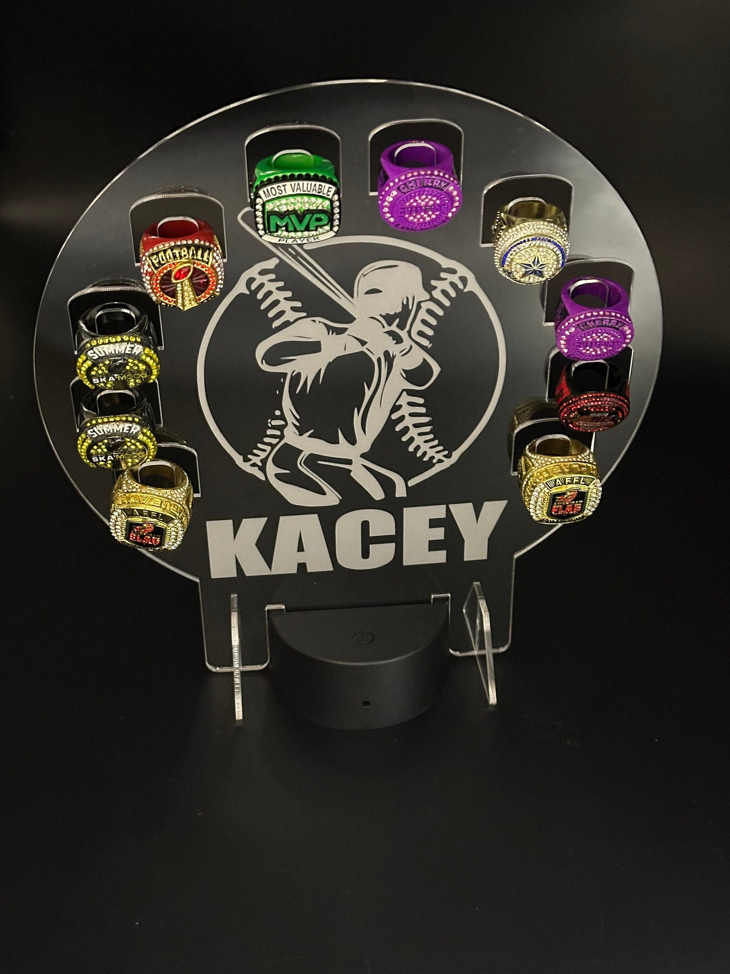 Custom Championship Ring Holder Light-Up Display