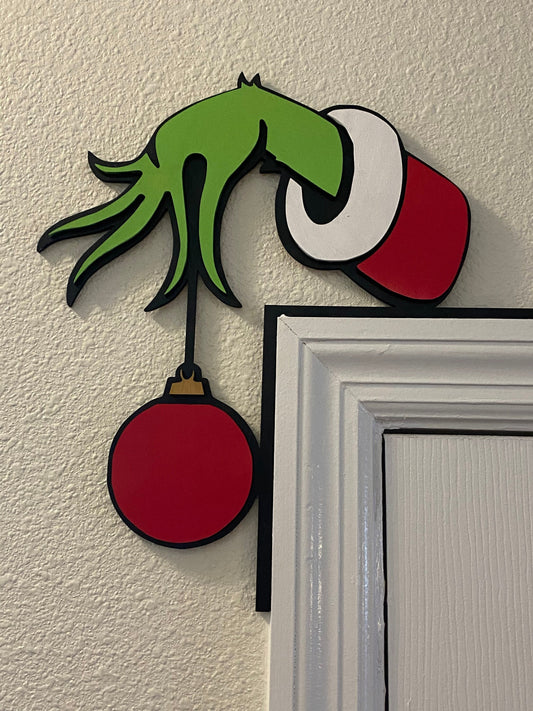 Hand painted Mean One Door Topper