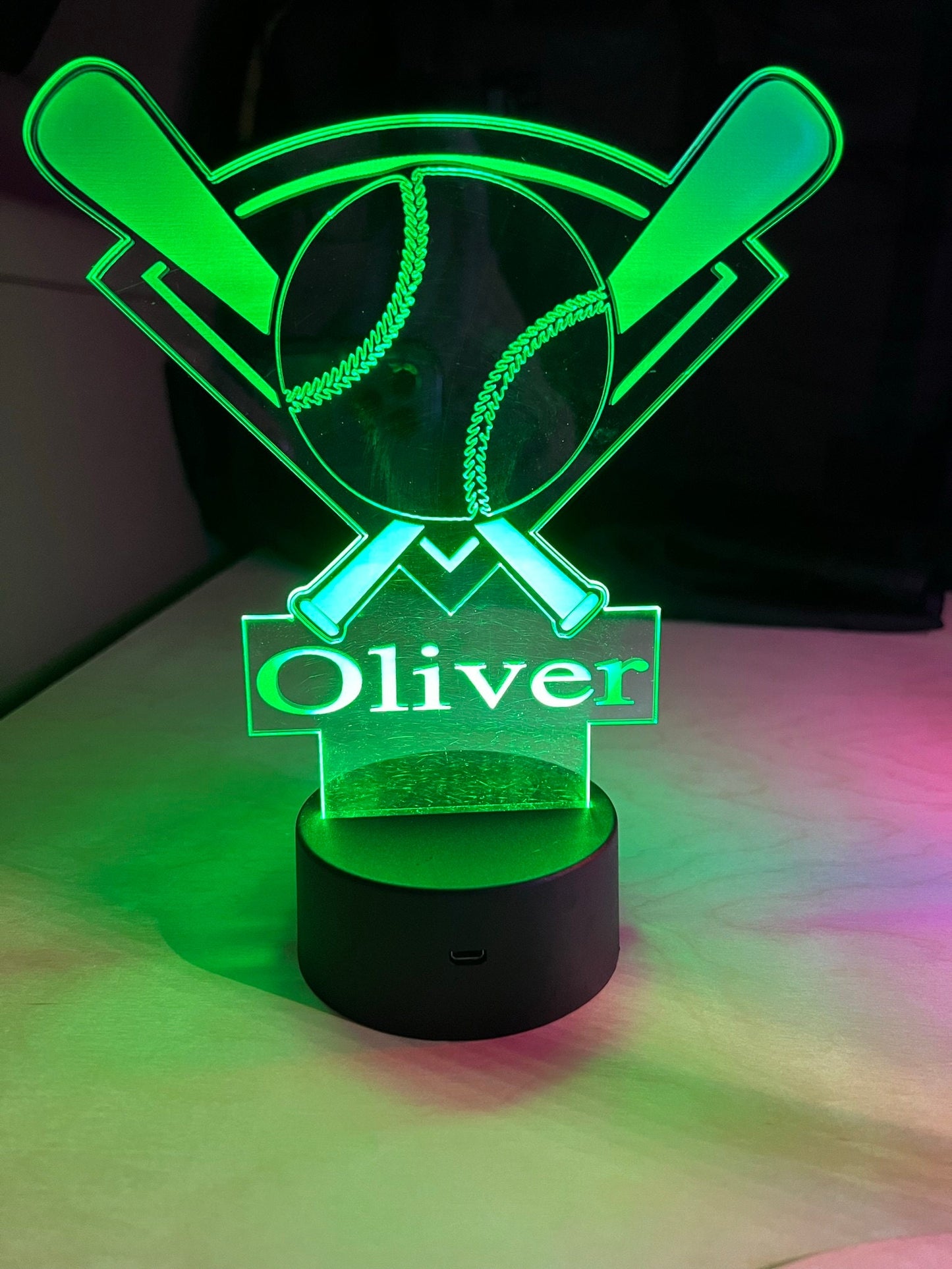 Custom Night Light Personalized Night Light Sports Themed Night Light Gift 1st Birthday Gift Kids Room Decor Light