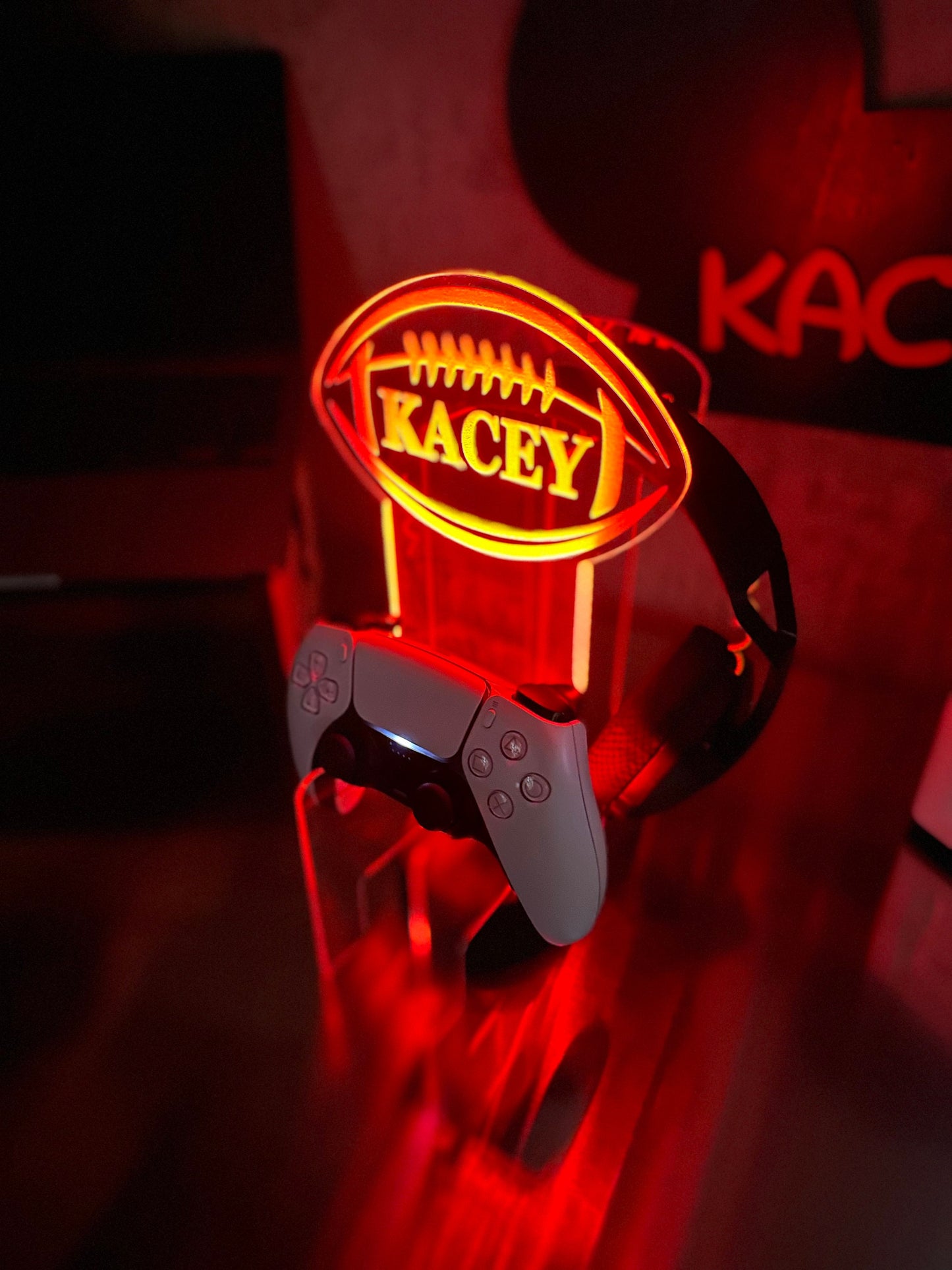 Personalized Game Controller Stand LED Light Engraved Gamer Headphones Stand Streamer Gift