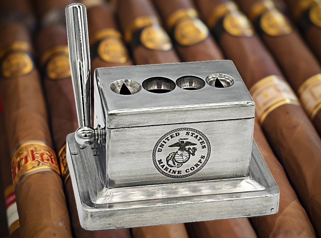 Tabletop Quad Cigar Cutter Stainless Steel Cigar Tool Cigar Lover Gift Dad Husband Boyfriend Groomsmen Wedding Man Cave Decor Poker Night