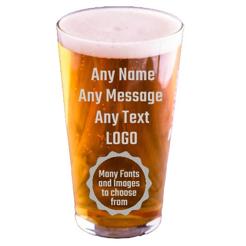 Personalized Laser Engraved 16oz Pint Glass