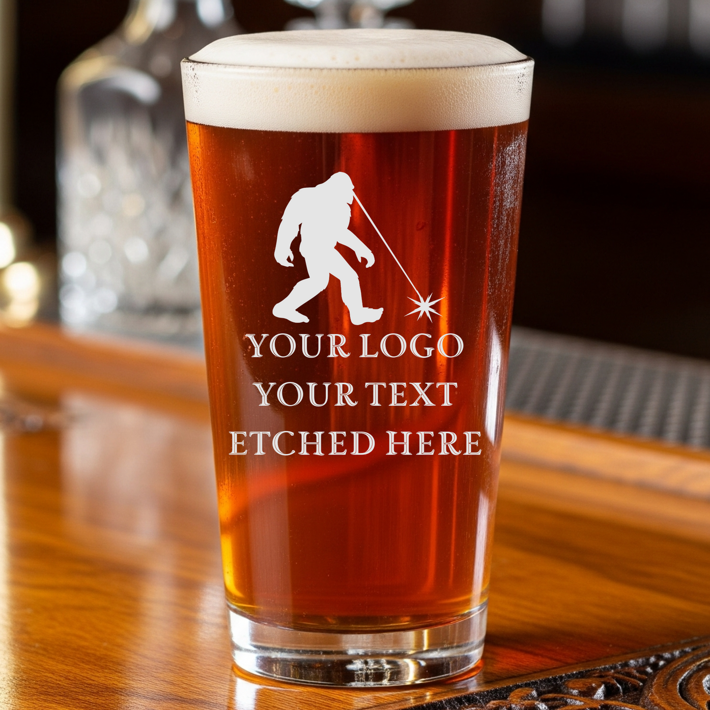 Personalized Pint Glass | Custom Laser Engraved Beer Glass | Monogrammed Gift for Him | Groomsmen Proposal | Promotional Business Logo Glass