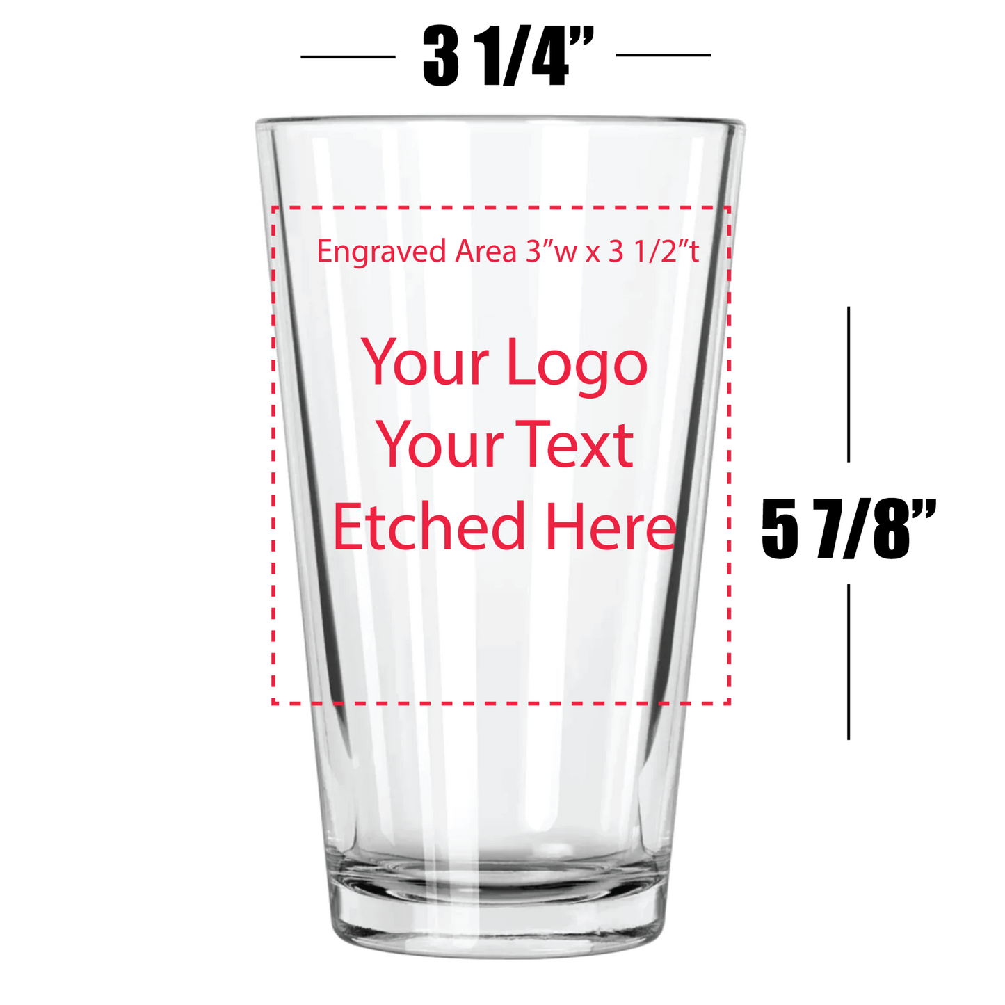 Personalized Pint Glass | Custom Laser Engraved Beer Glass | Monogrammed Gift for Him | Groomsmen Proposal | Promotional Business Logo Glass