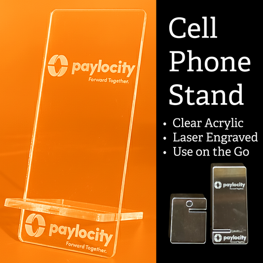 Laser Engraved Clear Acrylic Cell Phone Holder with Logo