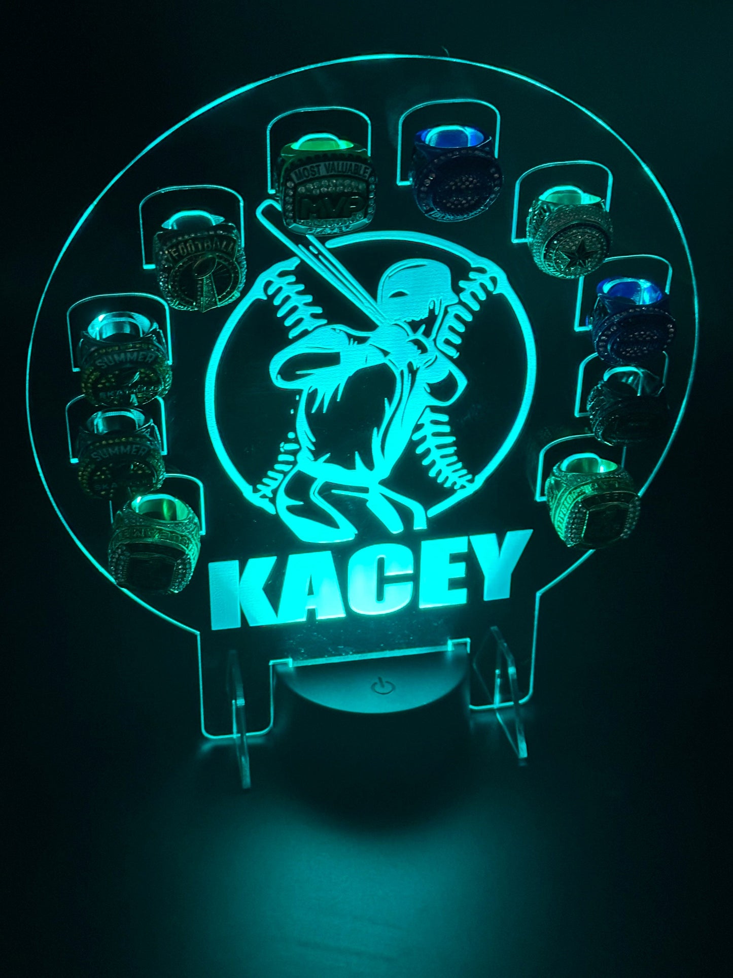 Custom Championship Ring Holder Light-Up Display