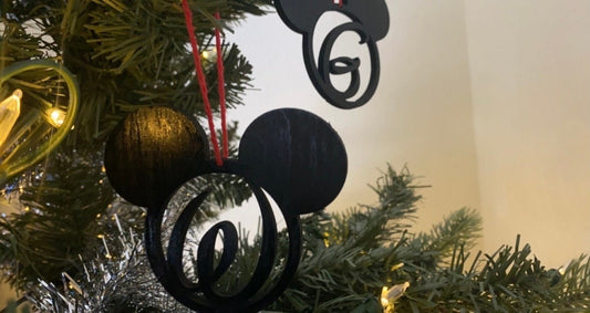 Mouse Head Letter ornaments/ Christmas ornaments/ ornaments/ wooden ornaments/ wooden gifts/ laser cut ornaments/ engraved ornaments