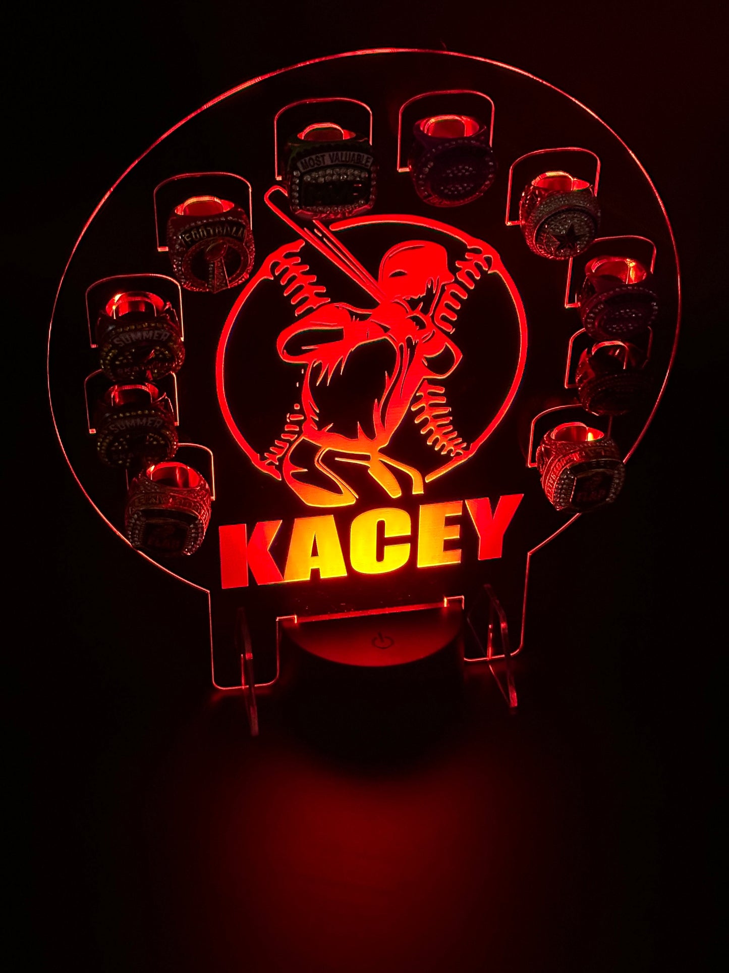 Custom Championship Ring Holder Light-Up Display