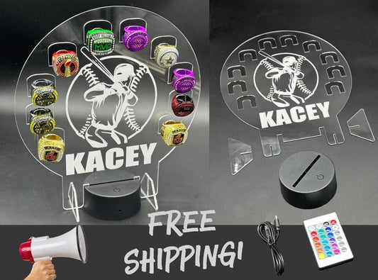 Custom Championship Ring Holder Light-Up Display