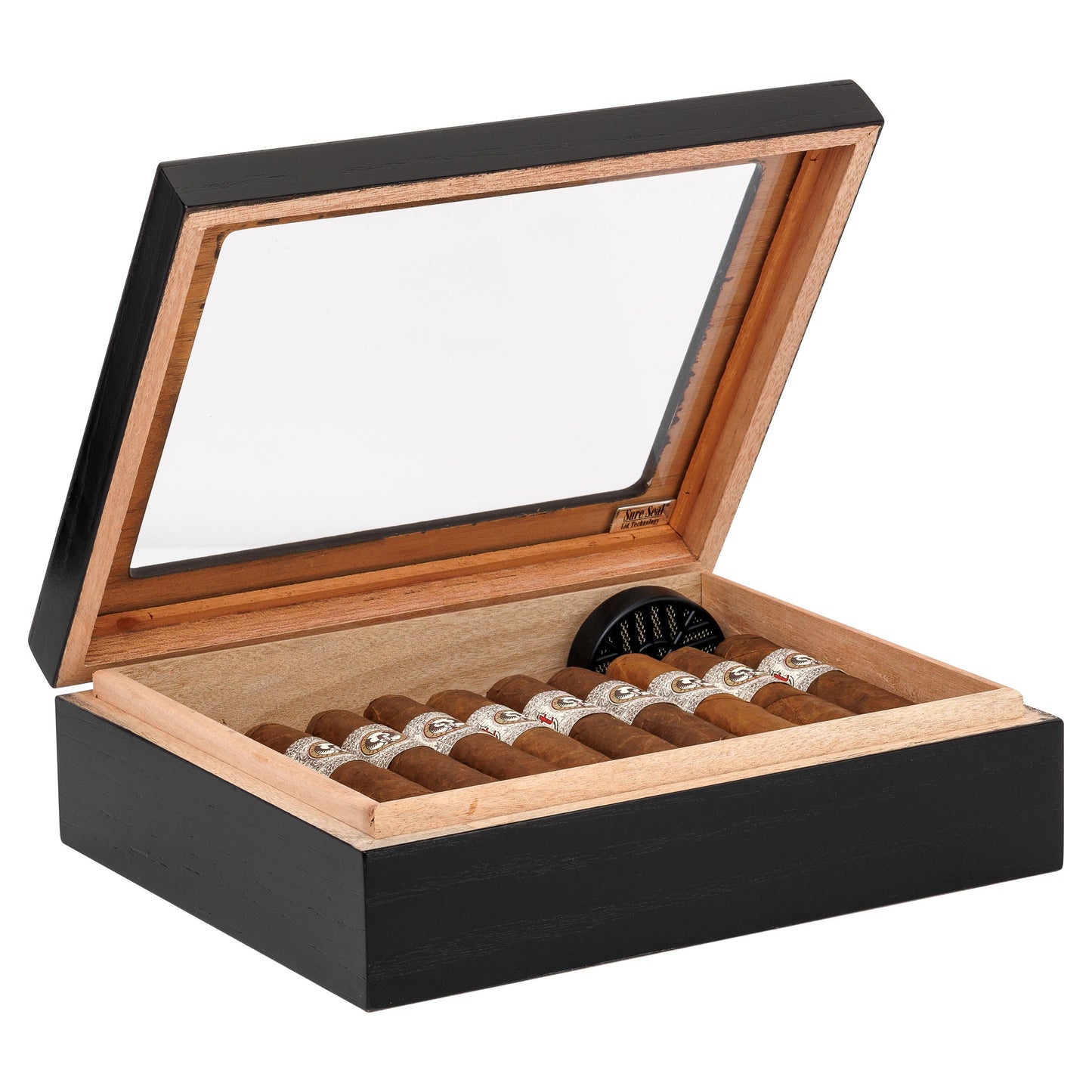 Cigar Aficionado Humidor Gift Customized Engraved Glass Top for Him Groomsmen Father's Day Birthday Husband Travel Cigar Enthusiast