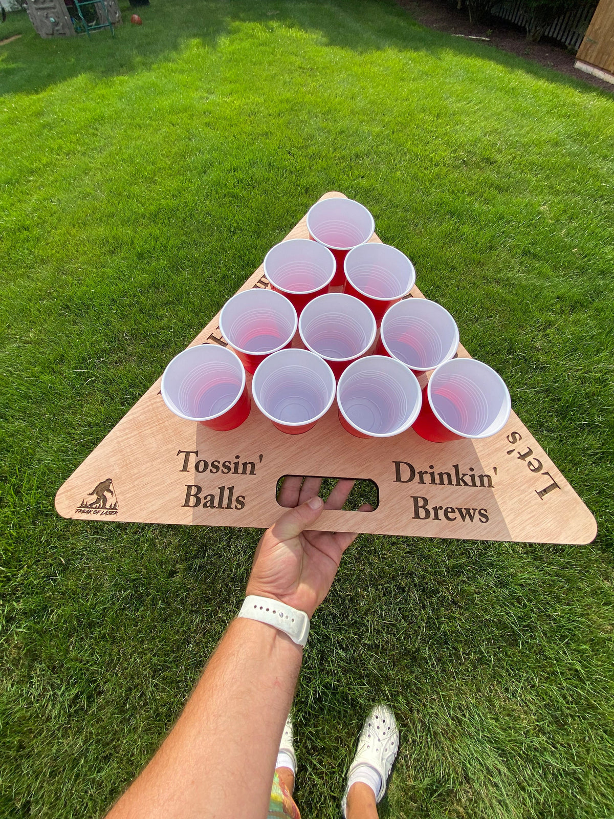 Beer Racket Custom Beer Pong Rack, Personalized Beer Pong Tray, Tailgating, Drinki ...