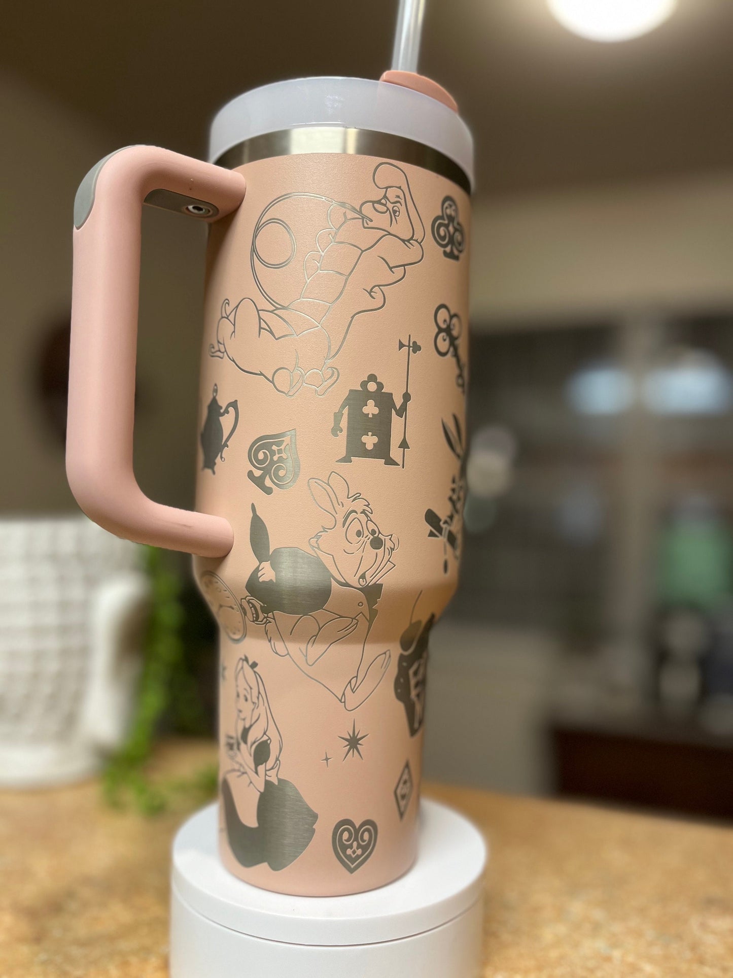 40oz Mad Tea Party Tumbler with Handle & Straw, Gift For Him, Gift For Her, Personalized Gifts, Bridesmaid Tumbler, 40 oz tumbler cup