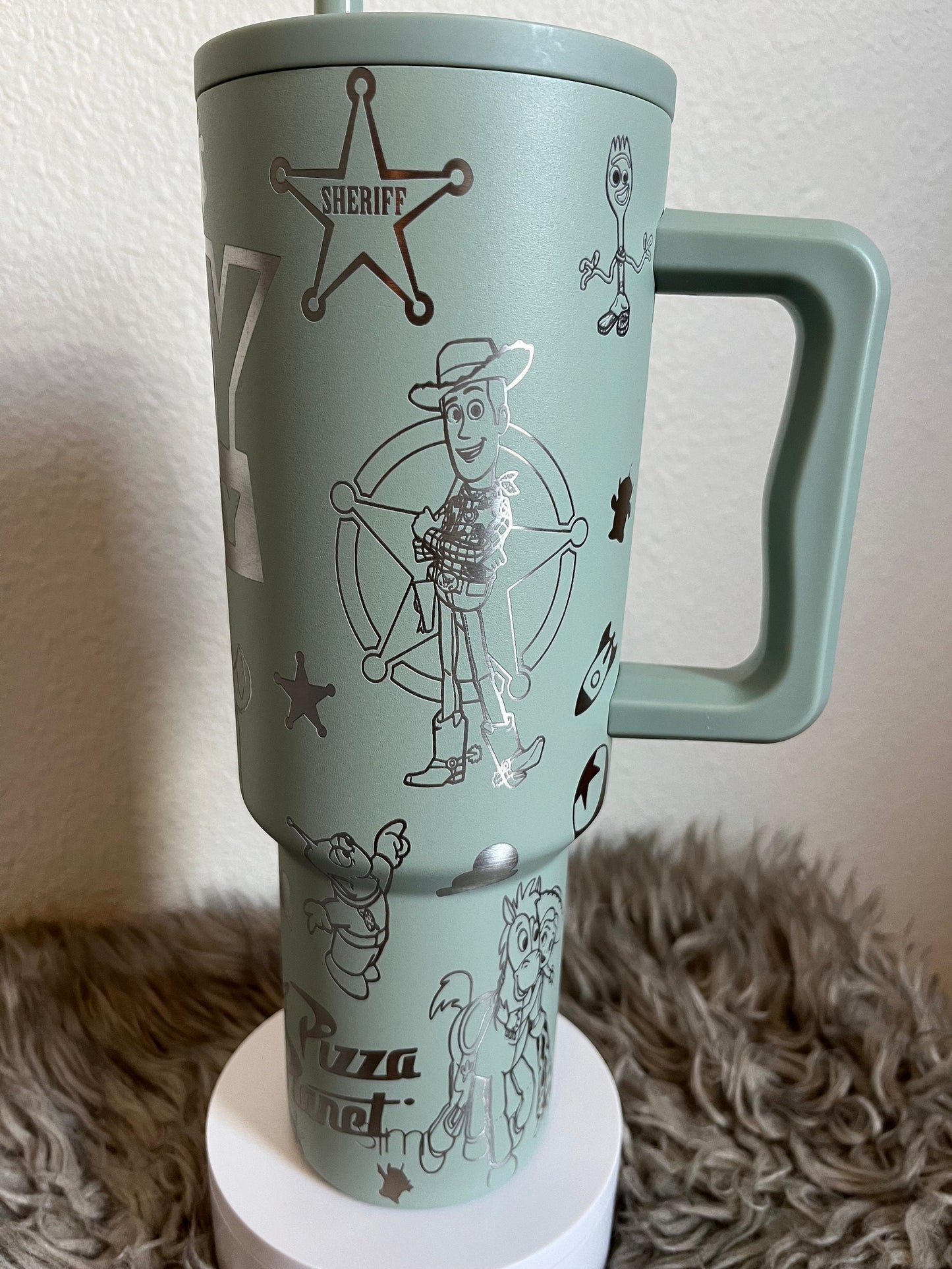 40oz Toy inspired Tumbler with Handle & Straw, Gift For Him, Gift For Her, Personalized Gifts, Bridesmaid Tumbler,40oz Tumbler