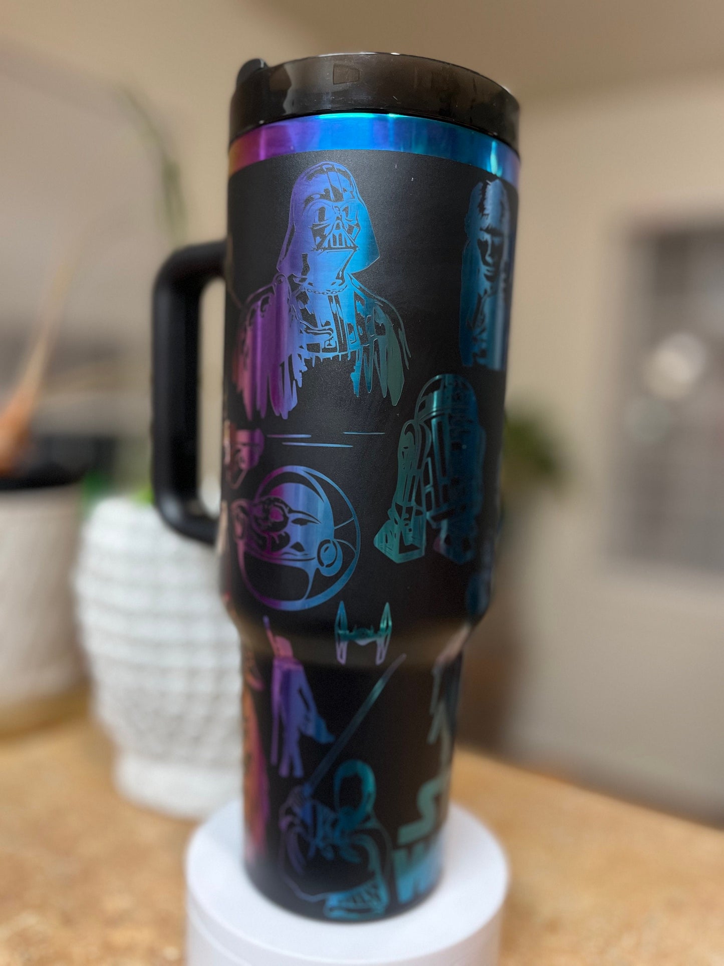 40oz Space Inspired Tumbler with Handle & Straw, Gift For Him, Gift For Her, Personalized Gifts, Bridesmaid Tumbler,40oz tumbler cup