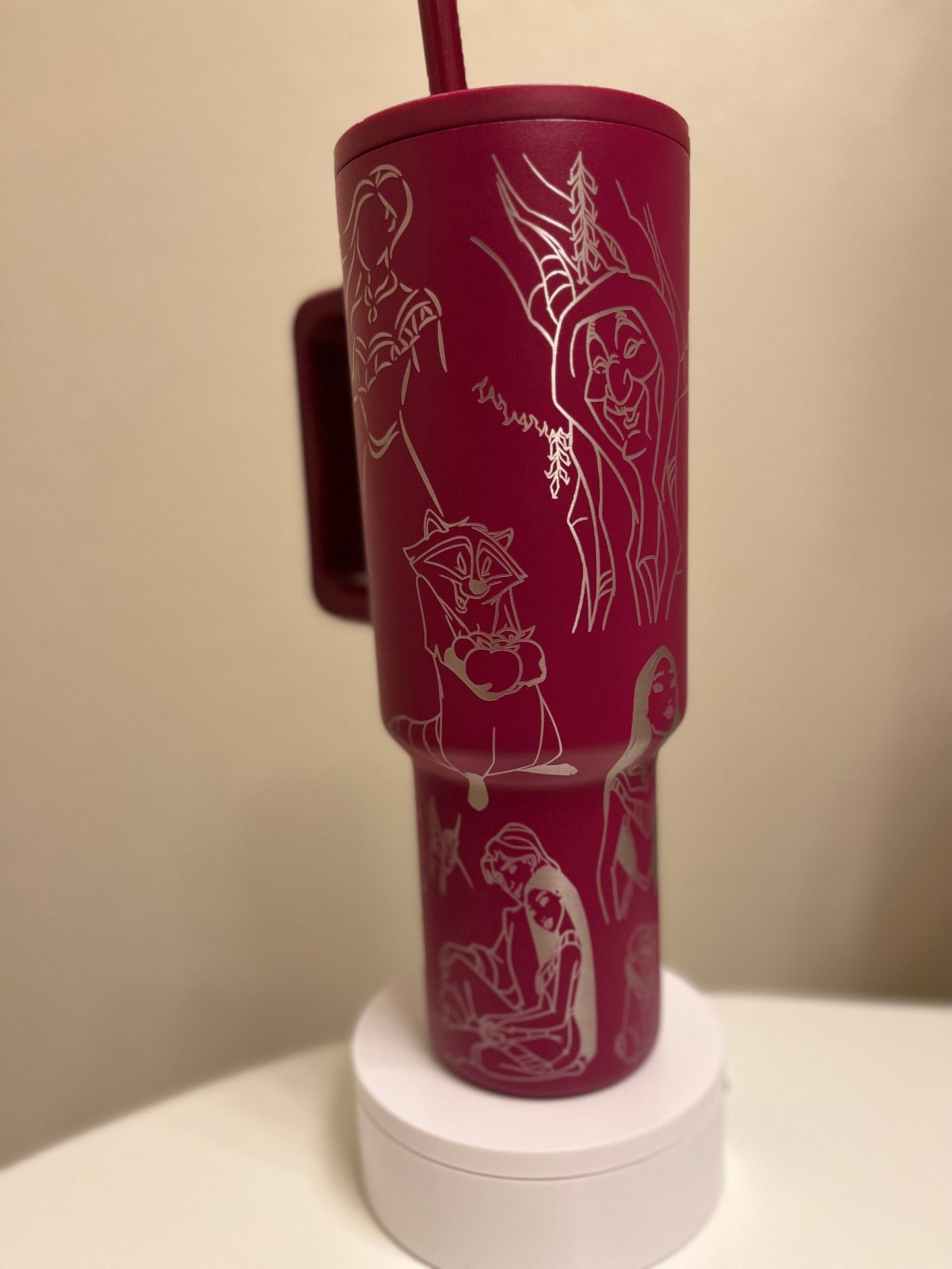 40oz Pocahontas Inspired Tumbler with Handle & Straw, Gift For Him, Gift For Her, Personalized Gifts, Bridesmaid Tumbler,40oz tumbler cup