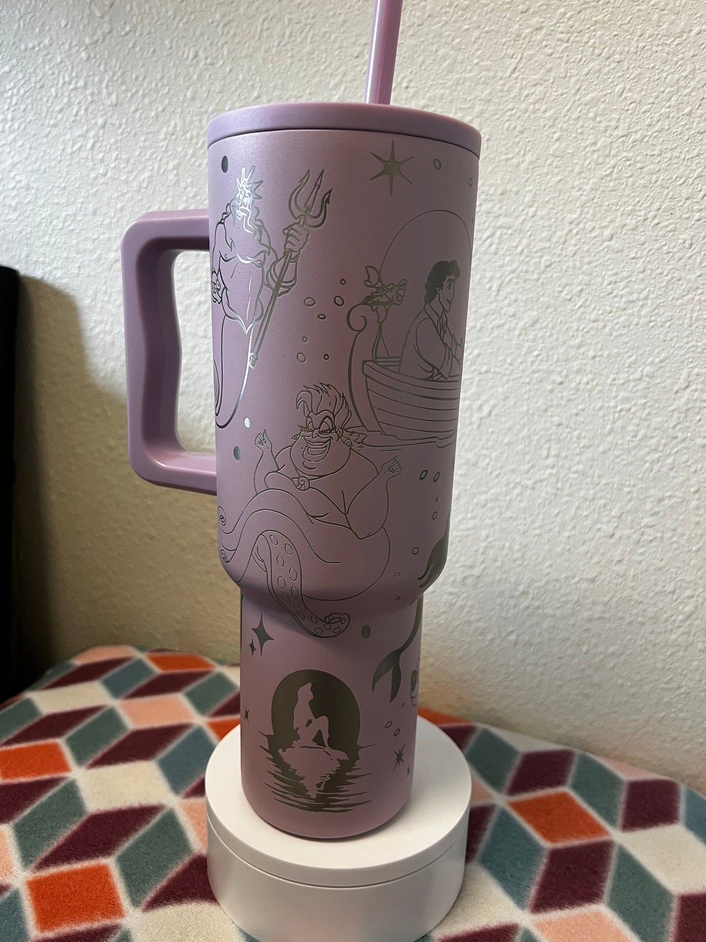 40oz Mermaid Tumbler with Handle & Straw, Gift For Him, Gift For Her, Personalized Gifts, Bridesmaid Tumbler,40oz Tumbler cup, Under The Sea