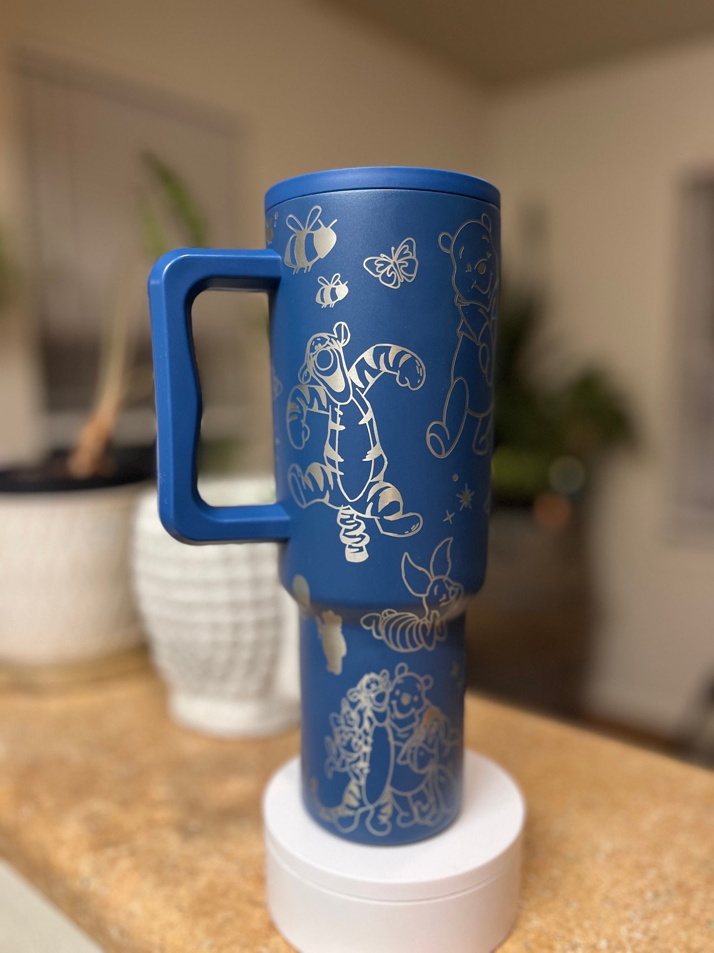 40oz Bear and Friends Tumbler with Handle & Straw, Gift For Him, Gift For Her, Personalized Gifts, Bridesmaid Tumbler, 40oz tumbler cup