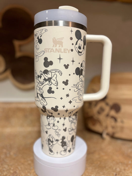 40oz Mouse Engraved Tumbler with Handle & Straw, Gift For Him, Gift For Her, Personalized Gifts, Bridesmaid Tumbler, 40 oz tumbler cup