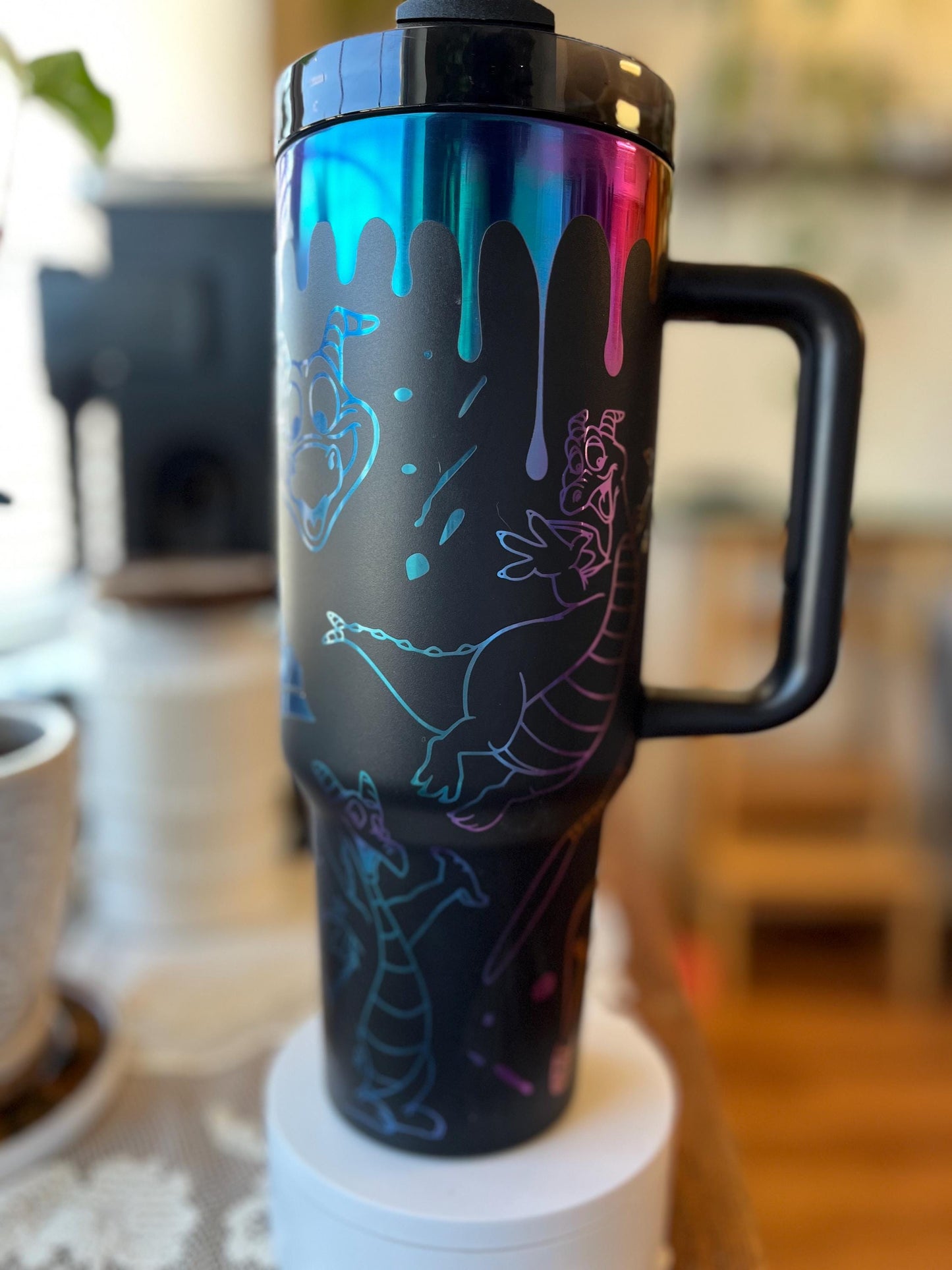 40oz Purple Dragon Tumbler with Handle & Straw, Gift For Him, Gift For Her, Personalized Gifts, Bridesmaid Tumbler,40oz tumbler cup