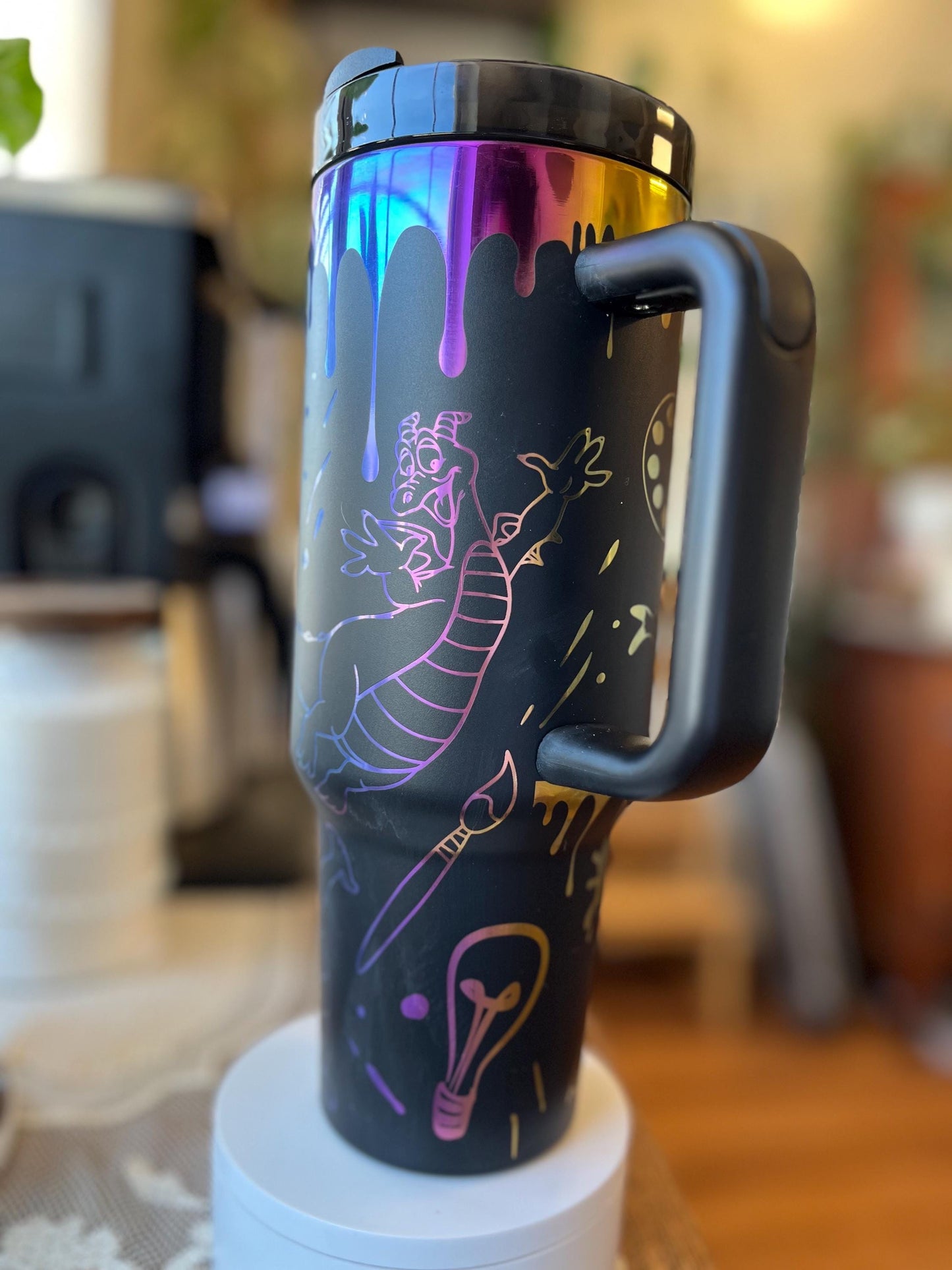 40oz Purple Dragon Tumbler with Handle & Straw, Gift For Him, Gift For Her, Personalized Gifts, Bridesmaid Tumbler,40oz tumbler cup