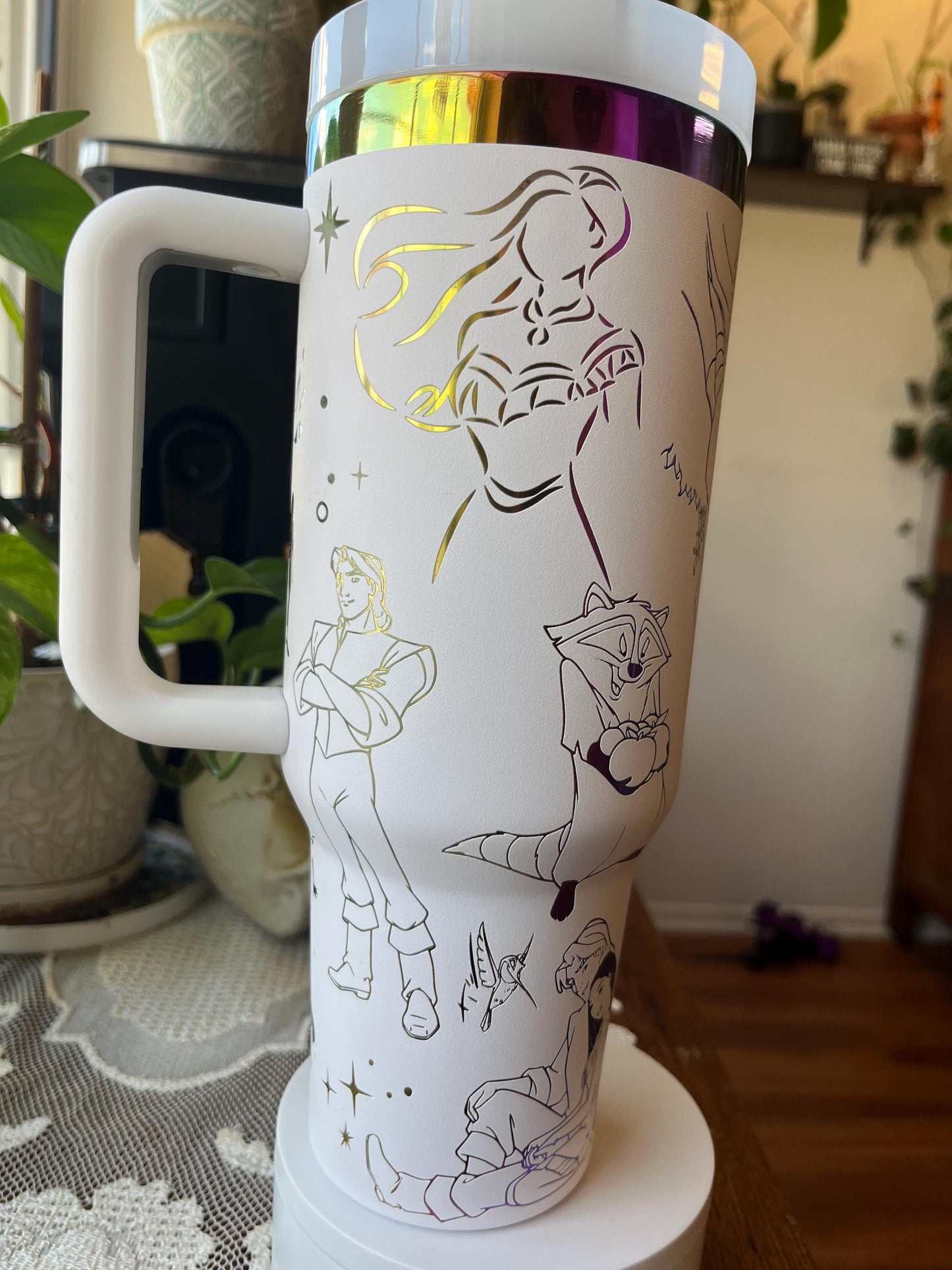 40oz Pocahontas Inspired Tumbler with Handle & Straw, Gift For Him, Gift For Her, Personalized Gifts, Bridesmaid Tumbler,40oz tumbler cup