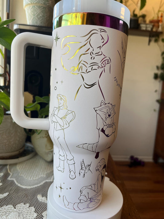 40oz Pocahontas Inspired Tumbler with Handle & Straw, Gift For Him, Gift For Her, Personalized Gifts, Bridesmaid Tumbler,40oz tumbler cup