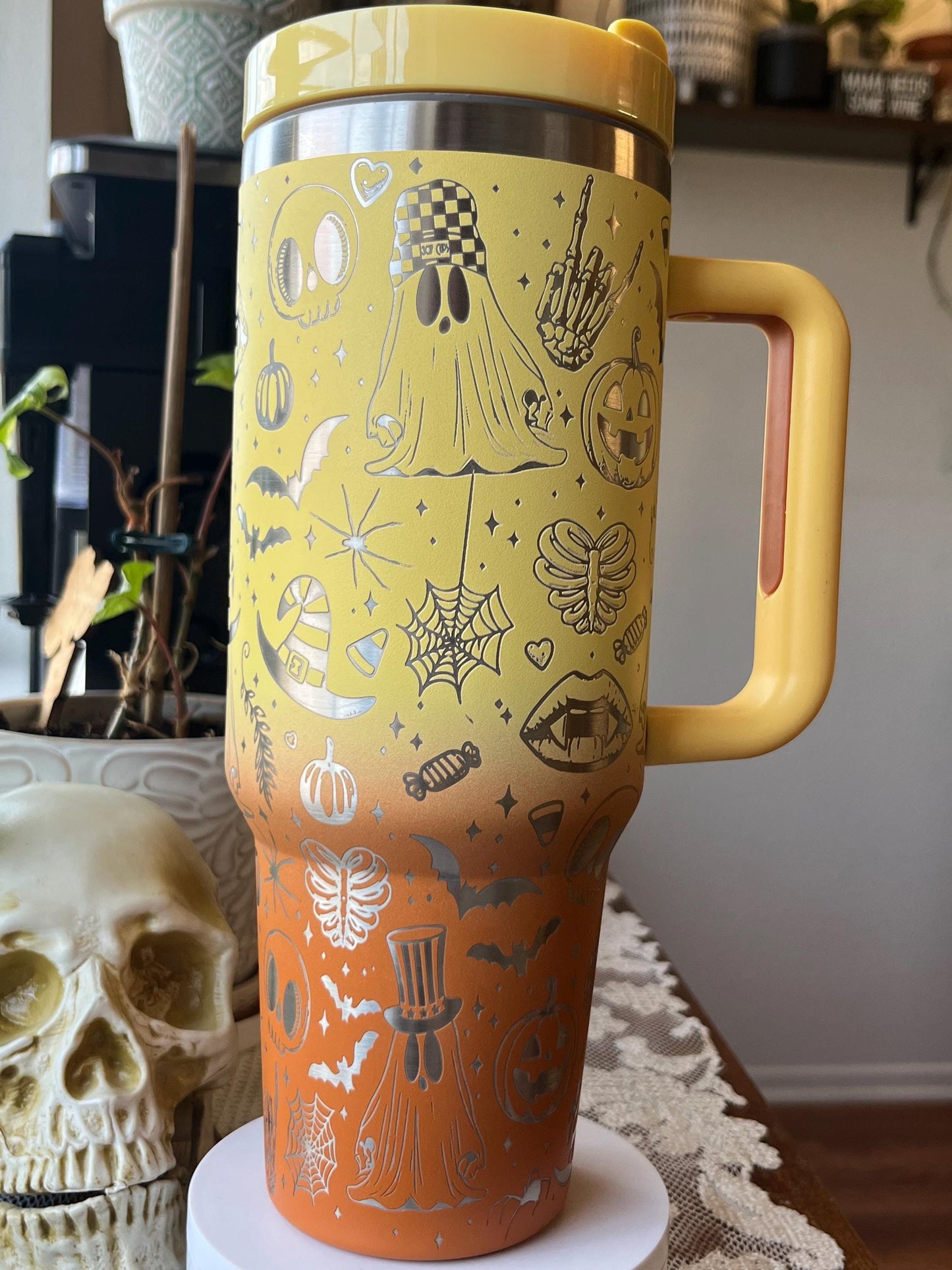 40oz Halloween Mashup Tumbler with Handle & Straw, Gift For Him, Gift For Her, Personalized Gifts, Bridesmaid Tumbler, Halloween tumbler cup