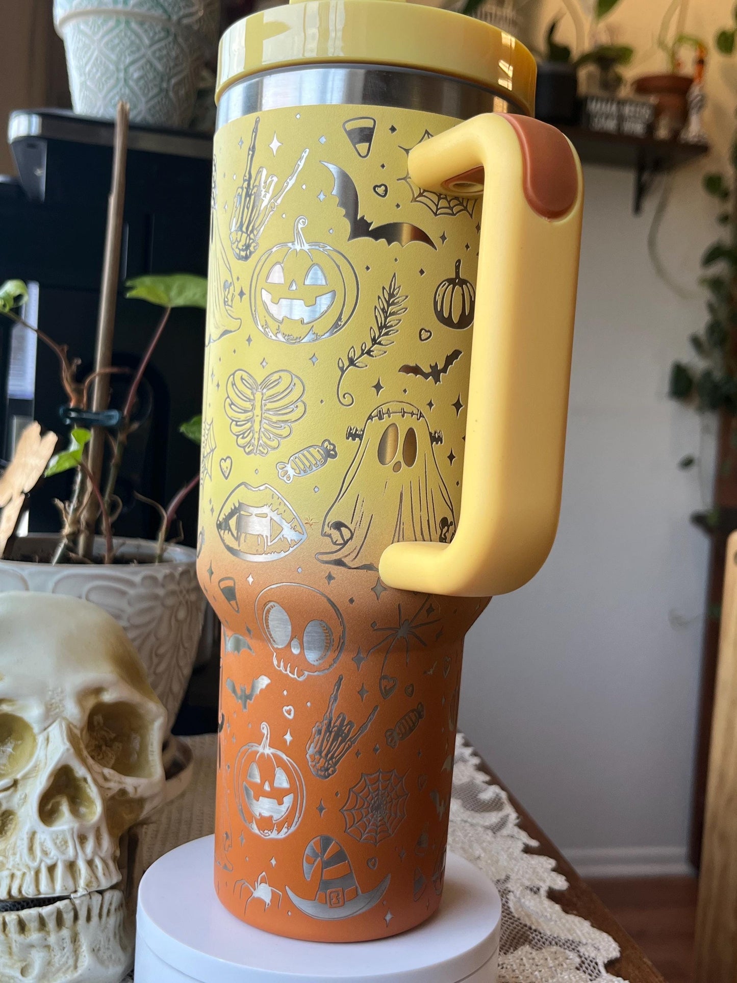 40oz Halloween Mashup Tumbler with Handle & Straw, Gift For Him, Gift For Her, Personalized Gifts, Bridesmaid Tumbler, Halloween tumbler cup