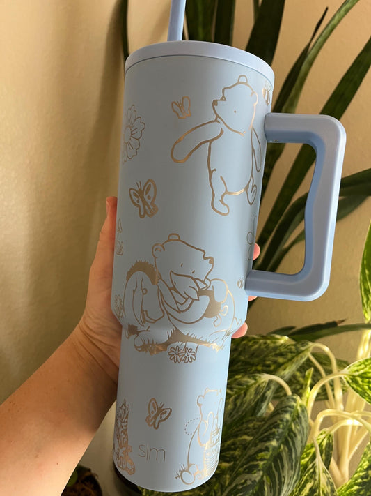 40oz Classic Bear Tumbler with Handle & Straw, Gift For Him, Gift For Her, Personalized Gifts, Bridesmaid Tumbler, 40 oz tumbler cup