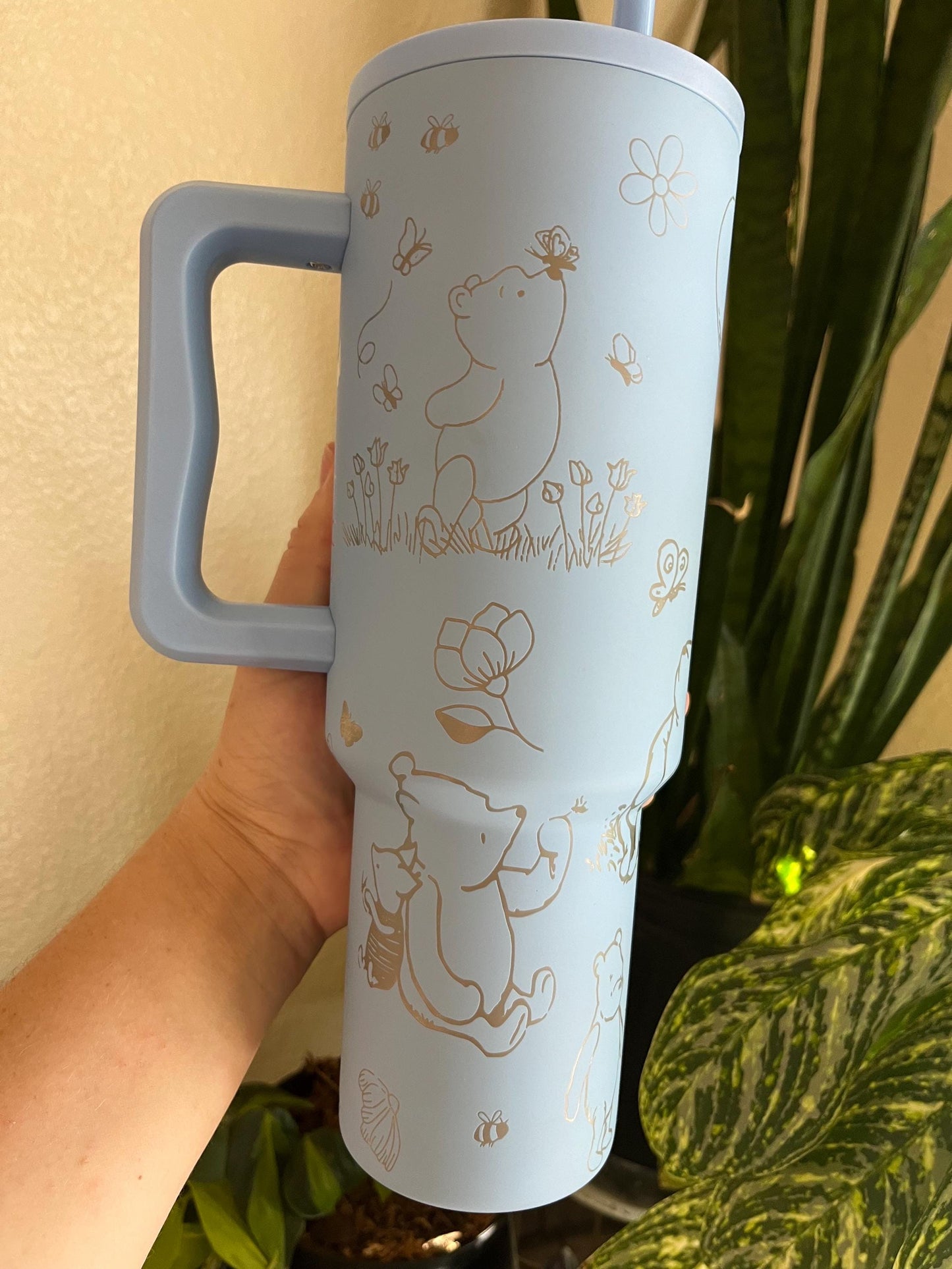 40oz Classic Bear Tumbler with Handle & Straw, Gift For Him, Gift For Her, Personalized Gifts, Bridesmaid Tumbler, 40 oz tumbler cup